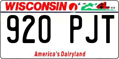 WI license plate 920PJT