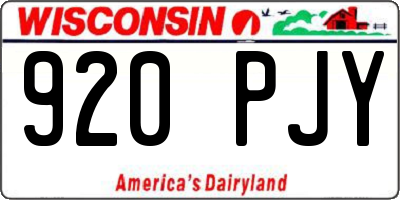 WI license plate 920PJY