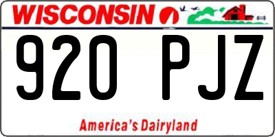 WI license plate 920PJZ