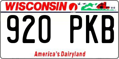 WI license plate 920PKB