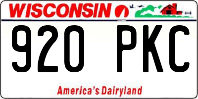 WI license plate 920PKC