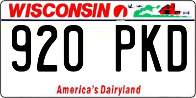 WI license plate 920PKD