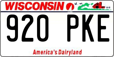 WI license plate 920PKE