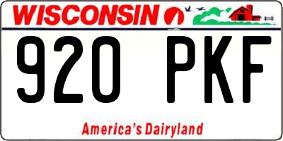 WI license plate 920PKF