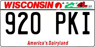 WI license plate 920PKI