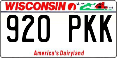 WI license plate 920PKK