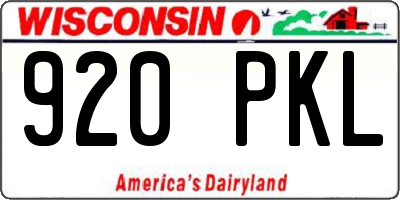 WI license plate 920PKL