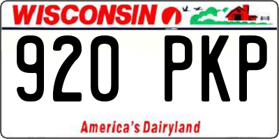 WI license plate 920PKP