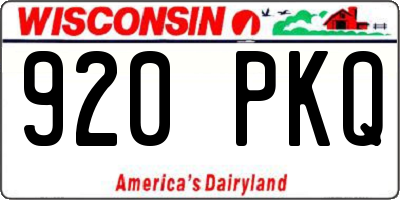 WI license plate 920PKQ