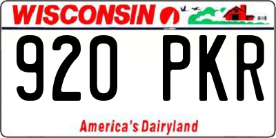 WI license plate 920PKR