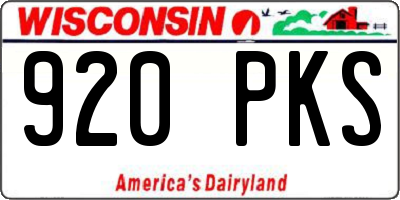 WI license plate 920PKS