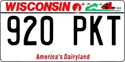 WI license plate 920PKT