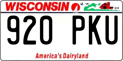 WI license plate 920PKU