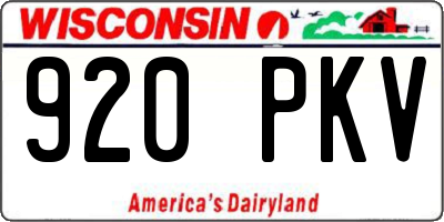 WI license plate 920PKV