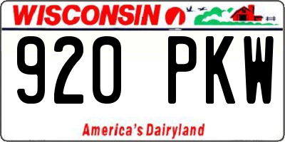WI license plate 920PKW