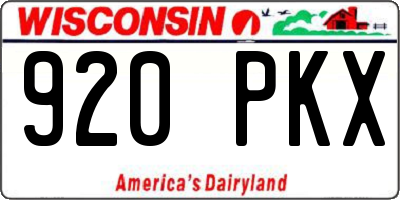 WI license plate 920PKX