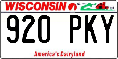 WI license plate 920PKY