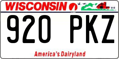 WI license plate 920PKZ