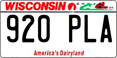 WI license plate 920PLA