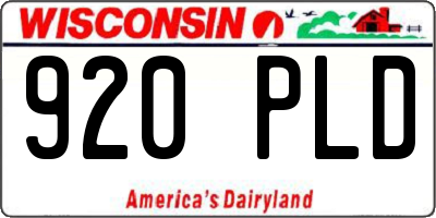 WI license plate 920PLD