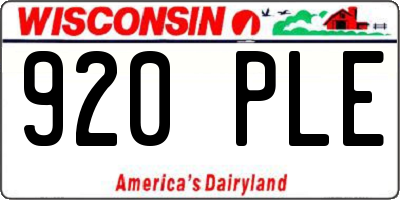 WI license plate 920PLE