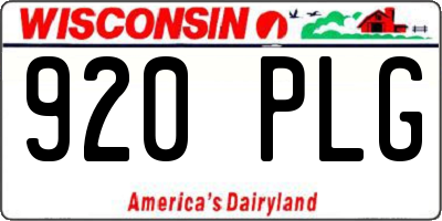 WI license plate 920PLG