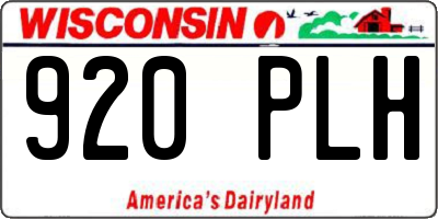 WI license plate 920PLH