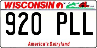 WI license plate 920PLL