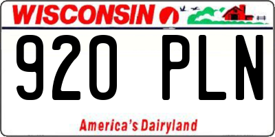 WI license plate 920PLN