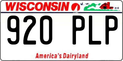 WI license plate 920PLP