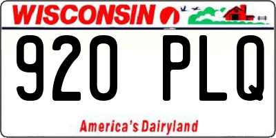 WI license plate 920PLQ