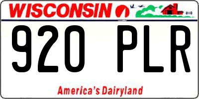 WI license plate 920PLR