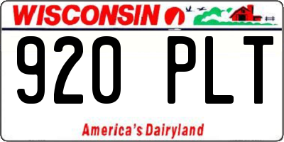 WI license plate 920PLT