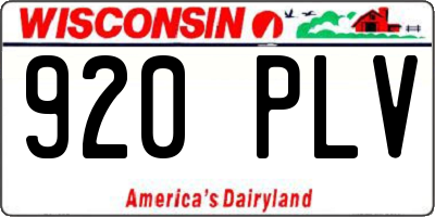 WI license plate 920PLV