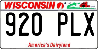 WI license plate 920PLX