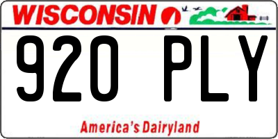 WI license plate 920PLY