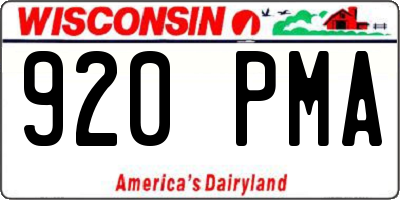 WI license plate 920PMA