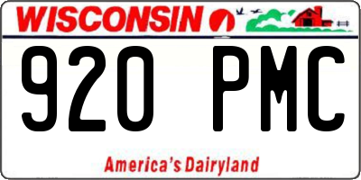 WI license plate 920PMC