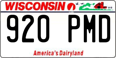 WI license plate 920PMD