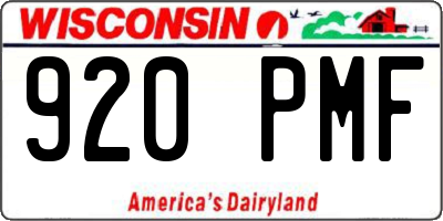 WI license plate 920PMF