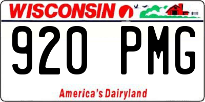WI license plate 920PMG