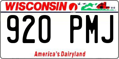 WI license plate 920PMJ