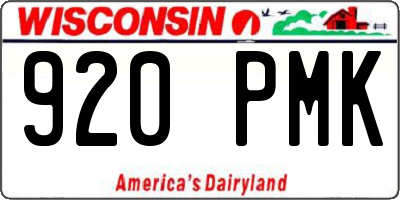 WI license plate 920PMK