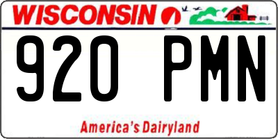 WI license plate 920PMN