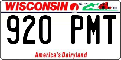WI license plate 920PMT
