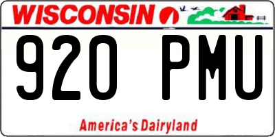 WI license plate 920PMU