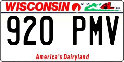 WI license plate 920PMV