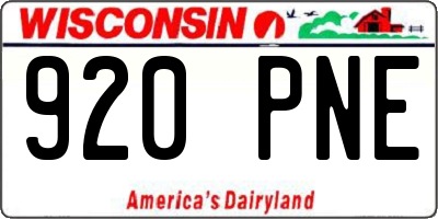WI license plate 920PNE