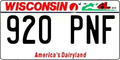 WI license plate 920PNF