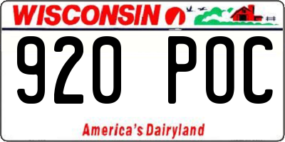 WI license plate 920POC